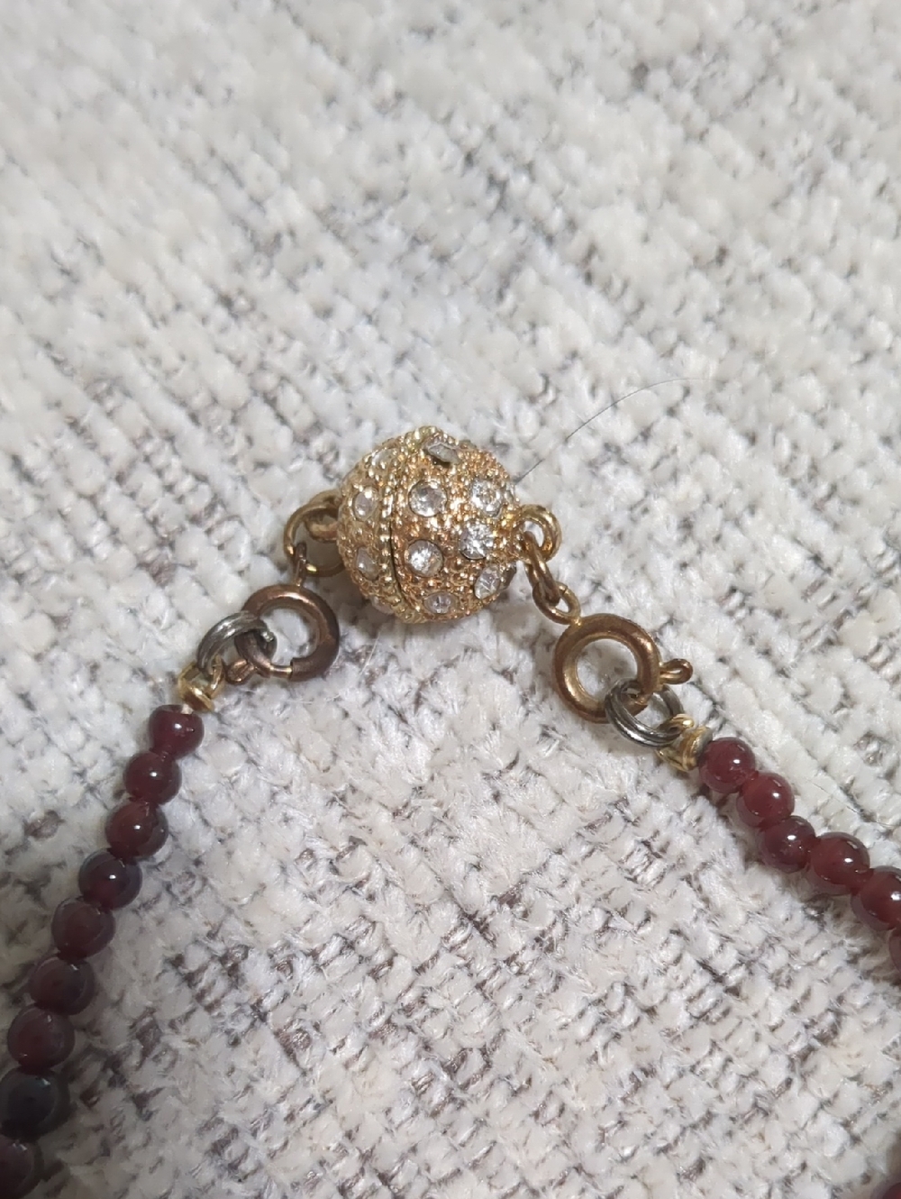 Genuine Garnet Bead Necklace - Picture 3 of 6